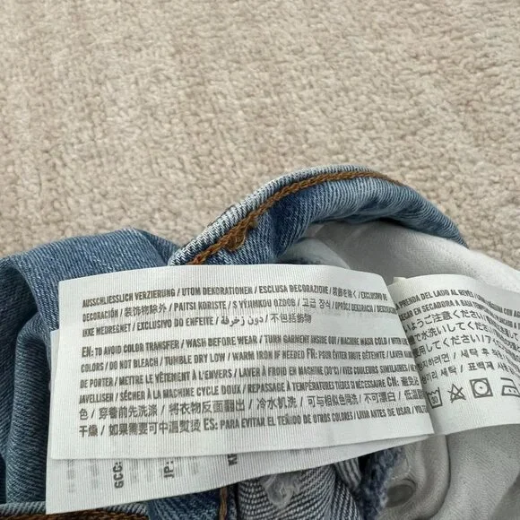 Abercrombie & Fitch 90s Straight Ultra High Rise Blue Jeans 26 / 2 Long - Picture 10 of 10